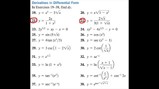 In Exercises 19–38 find dy21 y  2x1  x2 22 y  2sqrtx31  sqrtx [upl. by Aynwat]