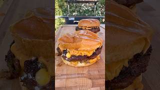 Cheddar and jalapeno burgers on the FYR grill fyrstarter [upl. by Nylyaj]