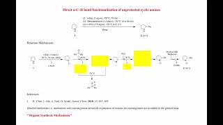 Direct αC–H bond functionalization of unprotected cyclic amines Nature Chem 2018 10 165–169 [upl. by Nooj]