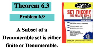 A subset of Denumerable Set is either finite or Denumerable  Set theory  Problem 69  Theorem 63 [upl. by Rayle]