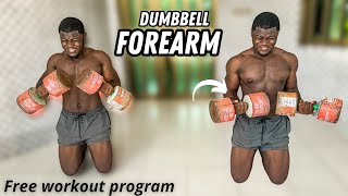 5 Exercises to build your Forearm at home Dumbbell only  Free workout program [upl. by Neyu]