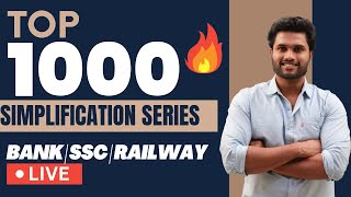 TOP 1000 SERIES Ep  01  SIMPLIFICTION  BANK  RAILWAY  SSC  KANEESH [upl. by Stila286]