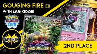 2nd Place Gouging Fire ex Deck With Munkidori From Twilight Masquerade Pokemon TCG [upl. by Sand896]