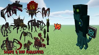 All parasites Scape and Run Parasites MOD VS Jzahar  gatekeeper of the abyss in MINECRAFT mc [upl. by Rodger]