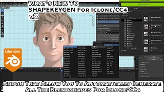 ShapeKeyGen For IcloneCC4 Blender Addon Thats Allow You To Generate All The Iclone Expressions [upl. by Eserehc]