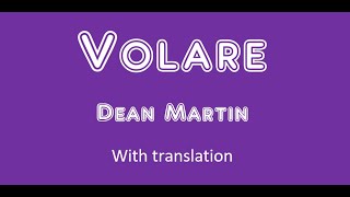 Volare by Dean Martin  Karaoke SingAlong style [upl. by Ttevi920]