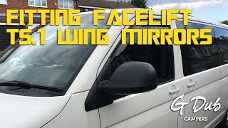 Fitting facelift VW T51 wing mirrors  Self built DIY VW T5 camper conversion [upl. by Hsaka]