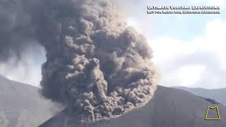 Spectacular eruption and pyroclastic flow at Rinjani Volcano [upl. by Worl]