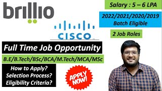 Cisco  Brillio Off Campus Recruitment 2022202120202019  Latest Jobs 🔥🔥 [upl. by Vasileior]