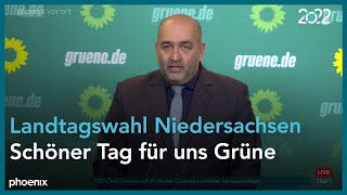 Pressekonferenz der Grünen zum Ausgang der Landtagswahl in Niedersachsen am 101022 [upl. by Mistrot537]