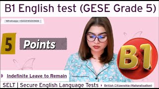 Full Test B1 English test GESE Grade 5  SELT British Citizenship Trinity College London ILR UK [upl. by Nnahgem]