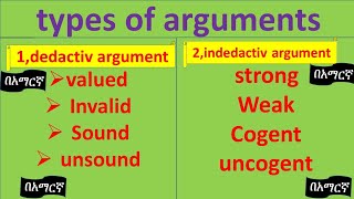 Types of Argument for Freshman course በአማርኛ 2 [upl. by Betthezul]