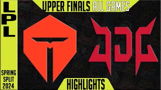 TES vs JDG Highlights ALL GAMES  Playoffs Upper Final LPL Spring 2024  TOP Esports vs JD Gaming [upl. by Aninahs]