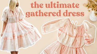 How To Make The ULTIMATE Gathered Dress From Just a Few Rectangles  StepByStep Sewing Tutorial [upl. by Ycaj846]