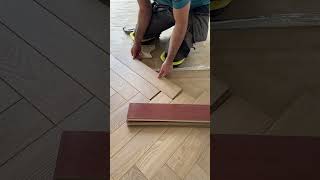 Desert Oak Laminate Herringbone Fitting Process [upl. by Hairu906]