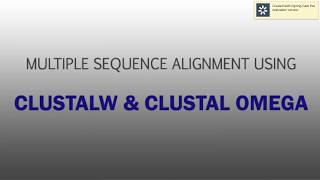 Multiple sequence alignment ClustalW amp Clustal OMEGA [upl. by Octavius]