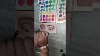 I Tried The Most Viral Eye Makeup Hackseye makeup colorful eyeshadow bold lashes hooded [upl. by Nagar]