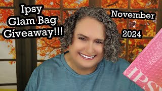 Ipsy Glam Bag November 🦃 2024 Giveaway  BeautyAmaB [upl. by Hgielek213]