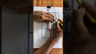 Detail Isometric Floor Plan with Measurement  how to draw a floor plan home shorts house [upl. by Nahtannoj]