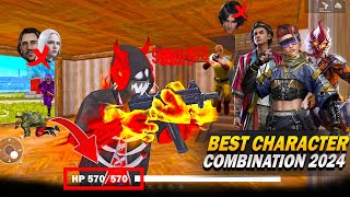 Top 4 Secret Best Character Combination 😱 For Free Fire BR Ranked amp CS Ranked FF Best Combination [upl. by Heaps171]