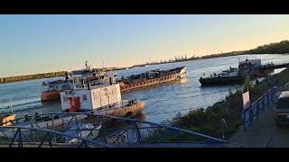 ferry boat romania danube sunset near the city [upl. by Flinn]