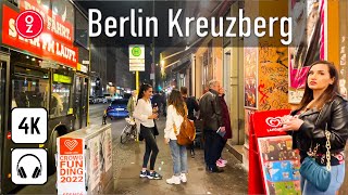 Berlin Kreuzberg at Night Walking Tour 🍹  Germany 🇩🇪 4k 60fps City Nightlife Kottbusser Tor ASMR [upl. by Adnic]