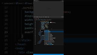 Scrollbar inside a html div  shorts [upl. by Annol931]