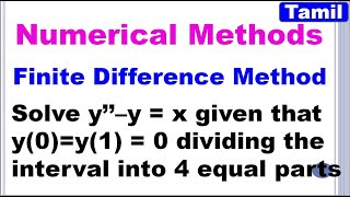 Numerical Methods  Finite Difference Method  Repeated University Question in Tamil [upl. by Adnal712]