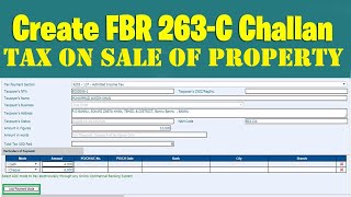 How to create 236C FBR Challan 2024  Tax on Sale of property 2024  FBR 236C Tax on Property Sale [upl. by Skilken]