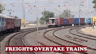 Honking Freights Overtake Express amp Passenger Trains  Indian Railways [upl. by Farrah364]