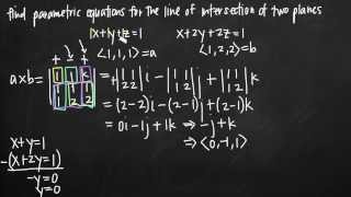 Parametric equations for the line of intersection of two planes KristaKingMath [upl. by Illil]