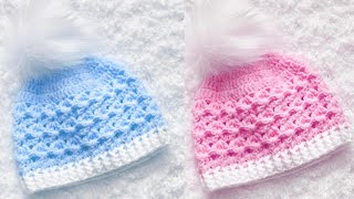 EASY CROCHET PATTERN baby beanie hat baby cap MAKE IT IN ALL SIZES PERFECT FOR BEGINNERS STITCH [upl. by Annohsak150]