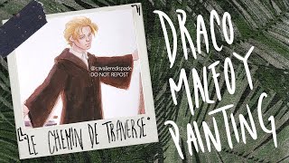 Painting another Harry Potter illustration  Draco Malfoy Book 1 chapter 5 [upl. by Solrak]