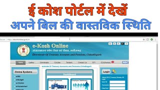 Bill Status On ekosh Online Portal Chhattisgarh [upl. by Adriano788]