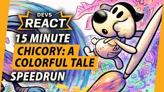 Chicory A Colorful Tale Developers React to 15 Minute Speedrun [upl. by Herwick]