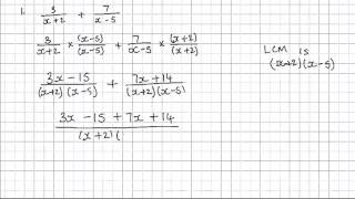 Adding and subtracting algebraic fractions [upl. by Reizarf]