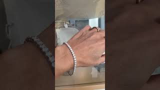 14K White Gold Tennis Bracelet with 75ct 34mm LabGrown Diamonds EF VVS Clarity [upl. by February]