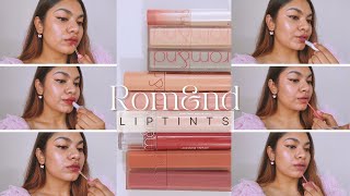 GUIDE To All ROMAND LIP TINTS LIPSTICKS LIP BALMS INDIAN SKIN LIP SWATCHES amp REVIEW [upl. by Eleinad337]