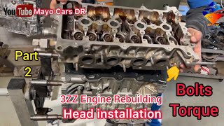 3ZZ 16L Engine Rebuilding  Head Gasket Installation And Bolts Torque Of Toyota Corolla [upl. by Hatcher]