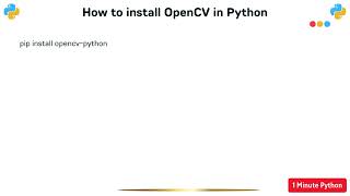 How to install OpenCV in Python [upl. by Shipman198]