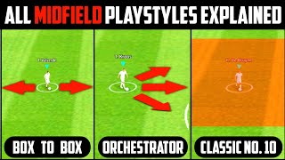 efootball 2023 mobile  All Midfield Playstyles explained with Gameplay [upl. by Mathre158]