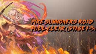 Grand Summoners  Fire Summoners Road Full Clear Stages 15 [upl. by Gerrit]