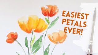 SIMPLE amp EASY Watercolor Flowers  Anyone Can Paint [upl. by Ybsorc]