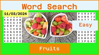 Word Search Easy  Fruits  11032024 [upl. by Sari694]