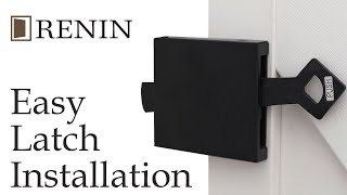 Renin Barn Door Easy Latch  Installation Video [upl. by Bernt]