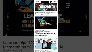 There are more than 20 Learnerships available SouthAfrica [upl. by Kcirdnek]