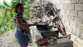 Haciendo dulce de coco y batata en el fogón en el campo de Pedregal Sajoma [upl. by Jovi632]