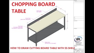 HOW TO DRAW CUTTING BOARD TABLE  HOW TO DRAW CHOPPING BOARD TABLE WITH SHELF autocad isometric [upl. by Nahtnamas]