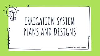 Irrigation System Plans and Designs [upl. by Nnel363]