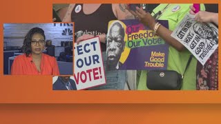 Calling on Congress Group advocates at Jacksonvilles Friendship Fountain to end gerrymandering [upl. by Atnod700]